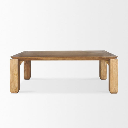 Mercana - Sapphira Brown Wood Tapered Top Rectangular Dining Table - 70776-AB view 2