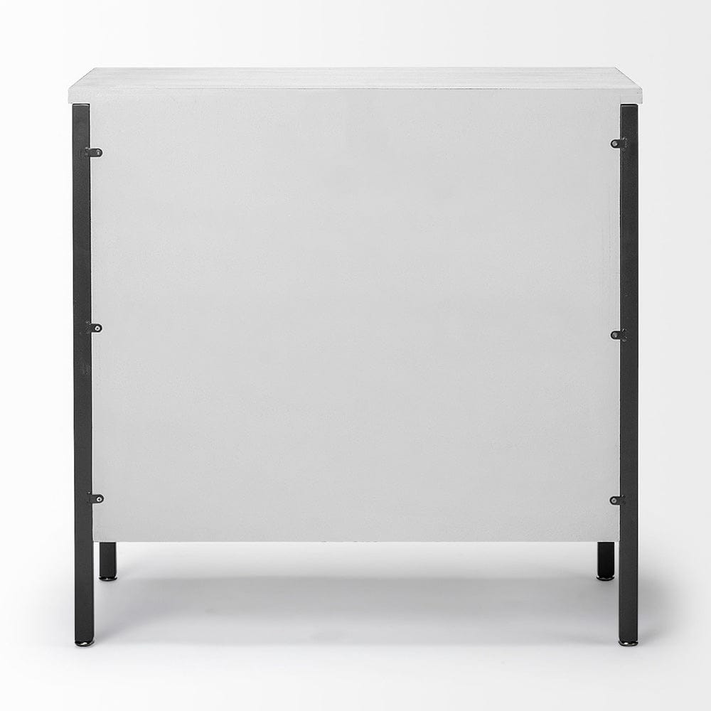 Mercana - Savannah White Fir Veneer w/ Gray Metal 2-Door Accent Cabinet - 68267 view 11