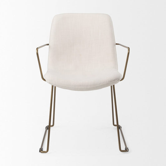Mercana - Sawyer Cream Fabric Wrap Gold Metal Frame Dining Chair - 69846_CLOSEOUT view 2