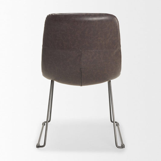 Mercana - Sawyer I Dark Brown Faux-Leather Seat Black Iron Frame Dining Chair (Set of 2) - 68312 view 2