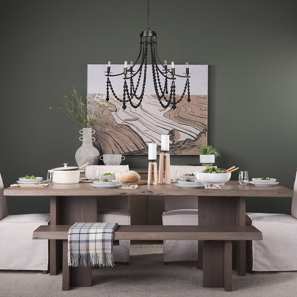 Mercana - Selma Black Wood Bead and Metal Chandelier - 70050_CLOSEOUT view 7