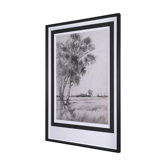 Mercana - Serene View by Mercana Studio a Hand Embellished Textured Framed Art Print Matted under Glass - 15044 view 2