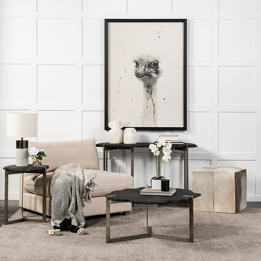 Mercana - Shale 37" Irregular Live-Edge Black Slate w/Flat Iron Base Coffee Table - 69049-AB view 2