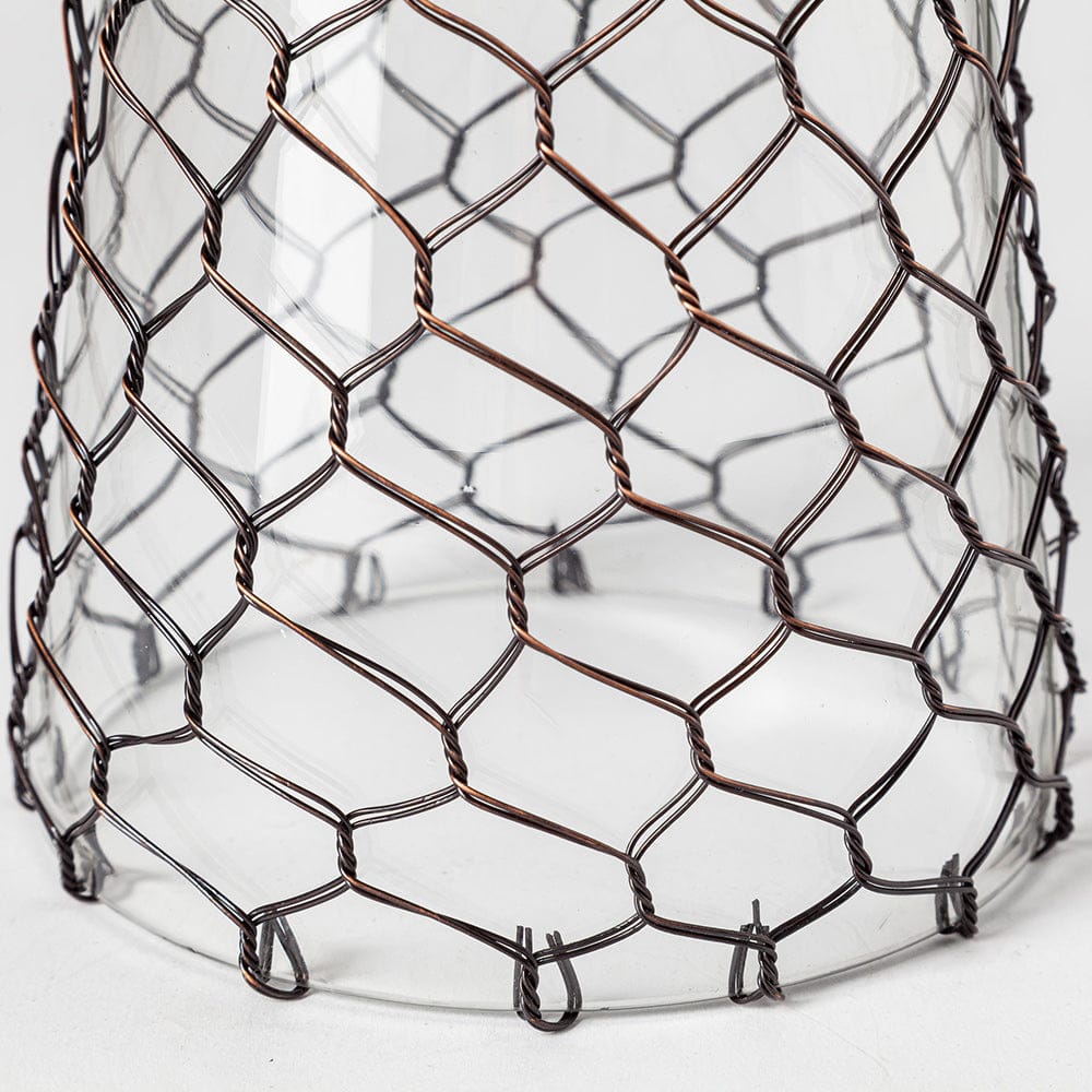 Mercana - Shandra I Small Glass w/Metal Wire Snakeskin Pattern Table Candle Holder - 68156_CLOSEOUT view 5