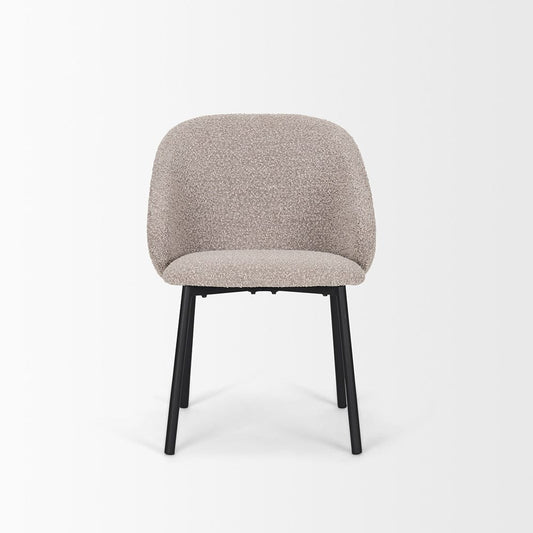 Mercana - Shannon Dining Chair w/ Taupe Boucle Fabric & Matte Black Metal (Set of 2) - 70256 view 2