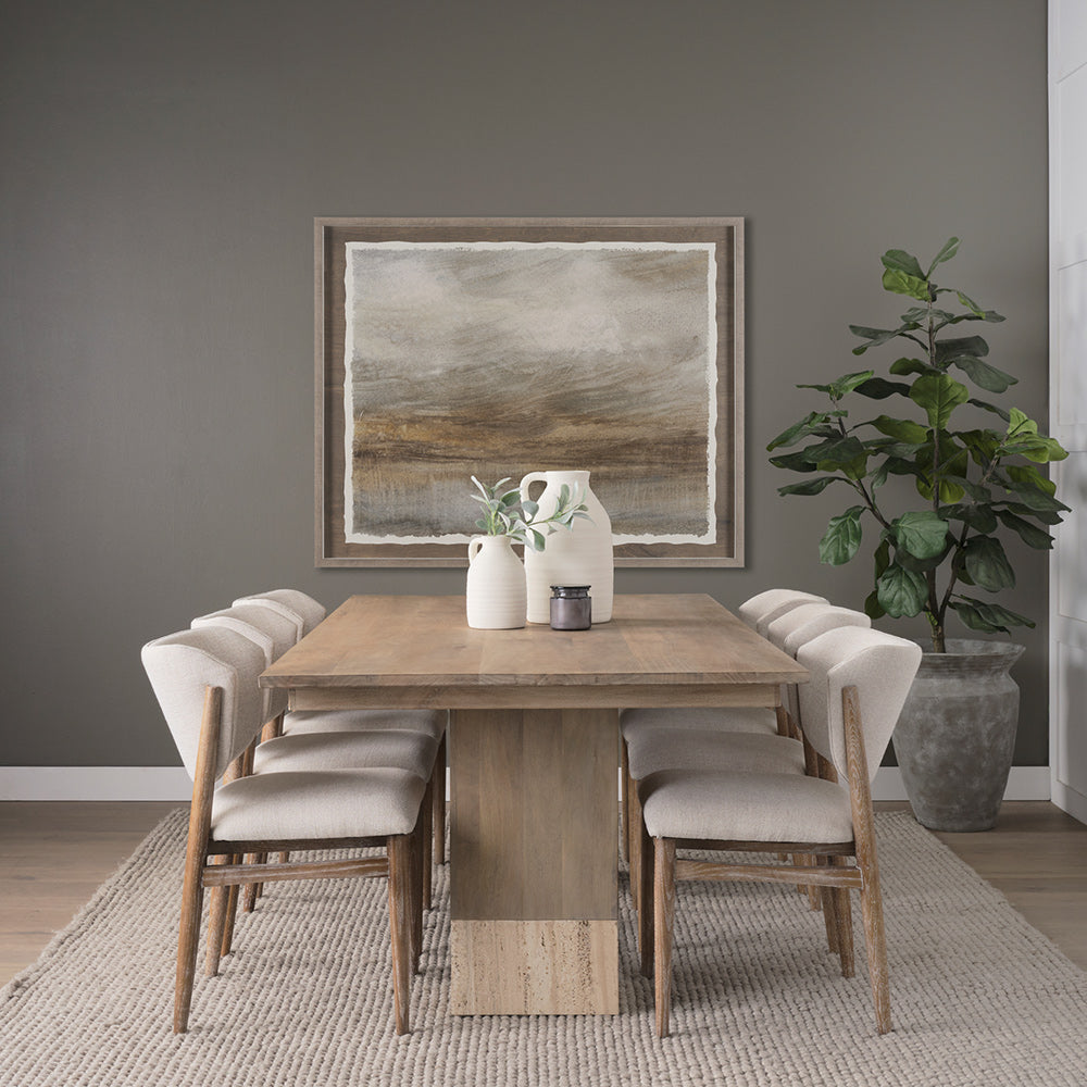 Mercana - Shivon 84" Rectangular Light Brown Mango Wood W/ Travertine Dining Table - 70849-AB view 10