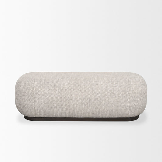Mercana - Siren Gray Fabric w/ Dark Brown Wood Oblong Bench - 70810 view 2