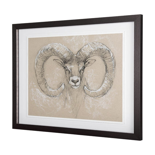 Mercana - Sketch of animal I Wild sheep Mercana Studio Hand Embellished Framed Art Print Matted under Glass - 14480 view 2