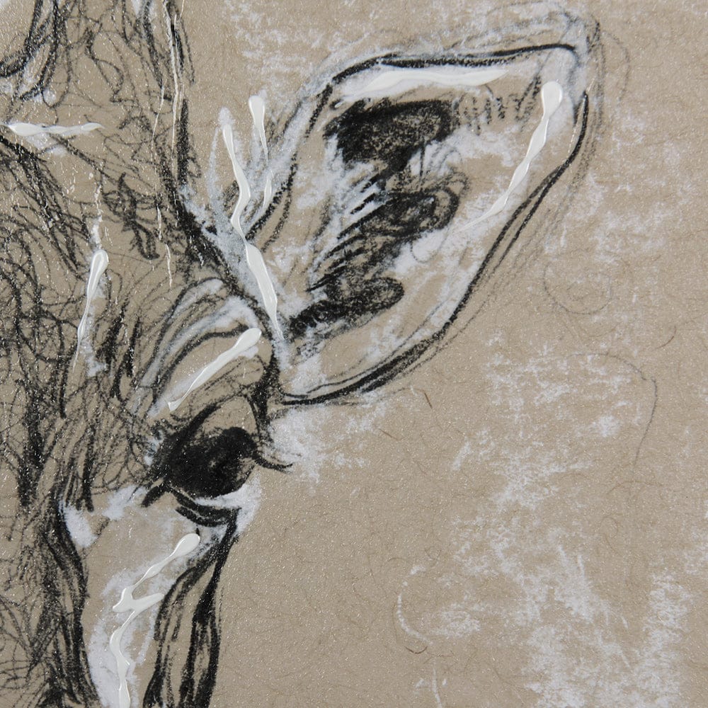 Mercana - Sketch of Animal IV Giraffe by Mercana Studio Hand Embelished Framed Art Print Matted under Glass - 14471 view 7