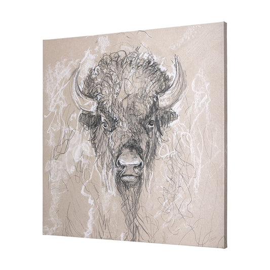Mercana - Sketch of animal IX Bison by Mercana Studio a Hand Embellished Textured Canvas - 102358-L view 2