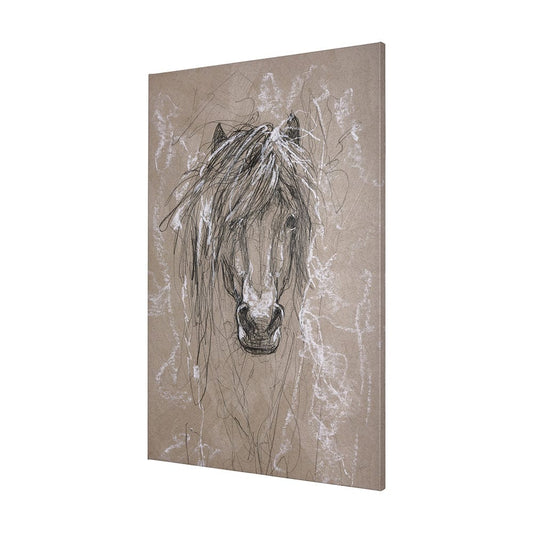 Mercana - Sketch of animal VI Pony by Mercana Studio a Hand Embellished Textured Canvas - 102355-S view 2