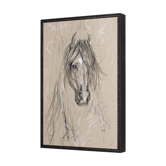 Mercana - Sketch of Animal VII Horse by Mercana Studio a Hand Embellished Textured Framed Art Print - 14479 view 2