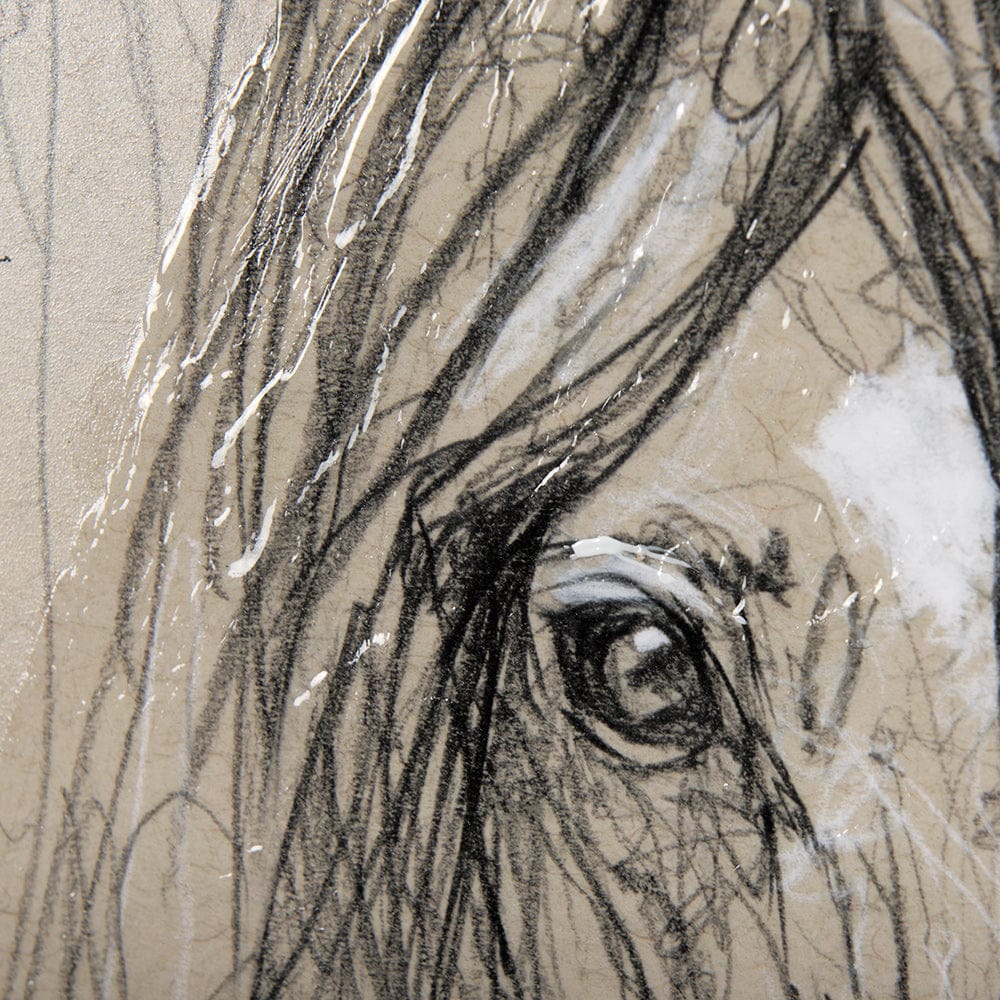 Mercana - Sketch of Animal VII Horse by Mercana Studio a Hand Embellished Textured Framed Art Print - 14479 view 7