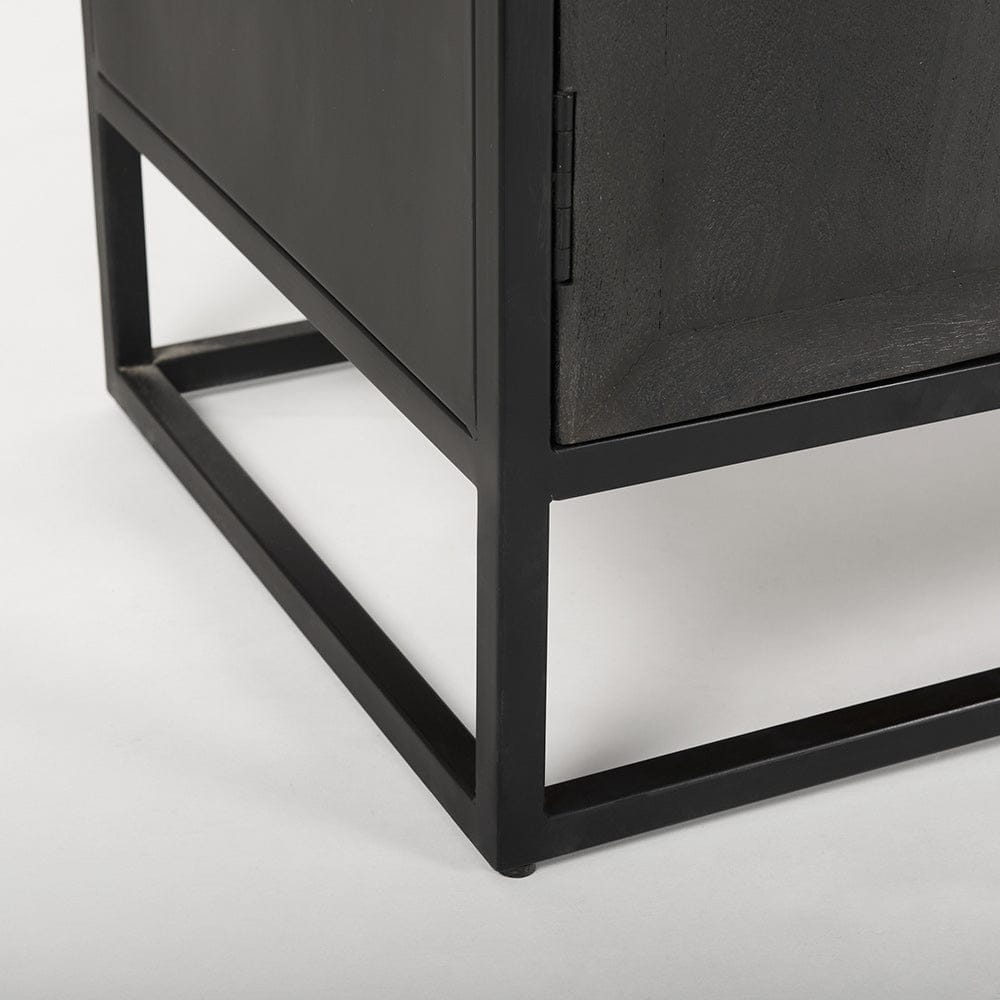 Mercana - Sloan 85.5H Black Wood W/Black Metal Frame Arch Cabinet - 69885 view 12