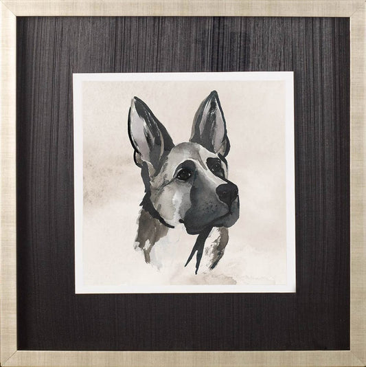 Mercana - Small Inked Dogs IV by Grace Popp a Hand Embellished Textured Framed Art Print Matted under Glass - 10429 view 2