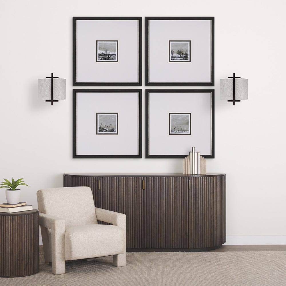 Mercana - Smithe I 9x13 Black Toned Metal Cream Lampshade Wall Sconce - 68344_CLOSEOUT view 7