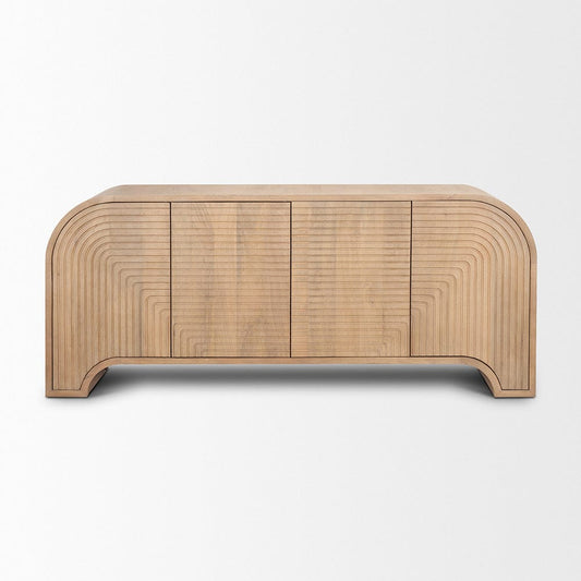 Mercana - Sorina Reverse Fluted Light Brown Wood Sideboard - 70838 view 2