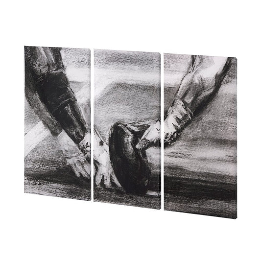 Mercana - Sports Collection Football 3 Piece Triptych L by Mercana Studio a Hand Embellished Textured Canvas - 102064-L view 2