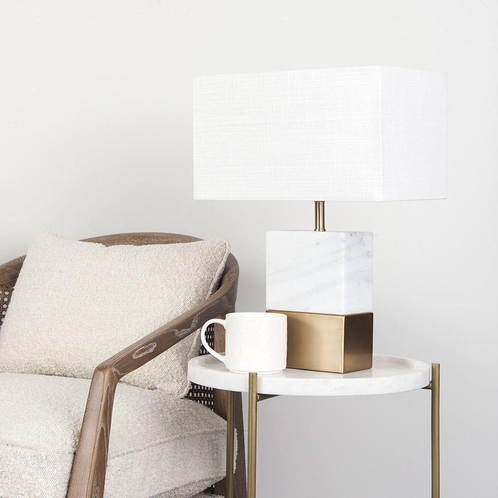 Mercana - Stella 17L x 17W White Round Marble Top W/Gold Base Accent Table - 68960 view 12