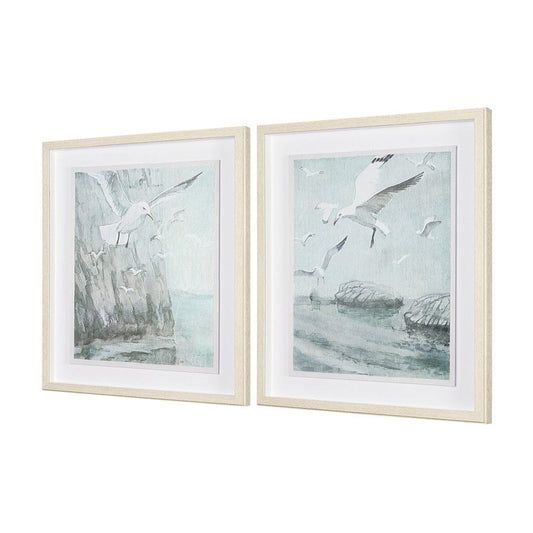 Mercana - Storm is Coming Seagulls by Melody Ducharme a Hand Embellished Framed Print under Glass (Set of 2) - 15749 view 2