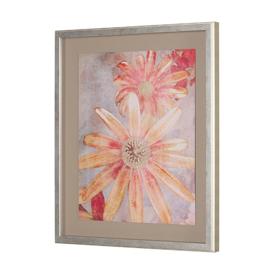 Mercana - Subtle Florals II by Mercana Studio a Hand Embelished Textured Framed Art Print Matted under Glass - 15447 view 2