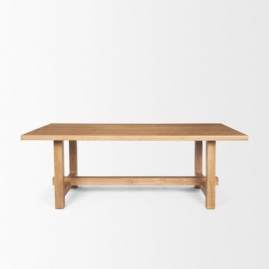 Mercana - Suke Rectangular Natural Wood Trestle Dining Table - 70872-AB view 2