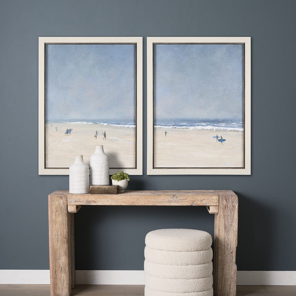 Mercana - Surfers and The Sea I by Mercana Studio a Hand Embellished Textured Framed Art Print - 15368 view 8