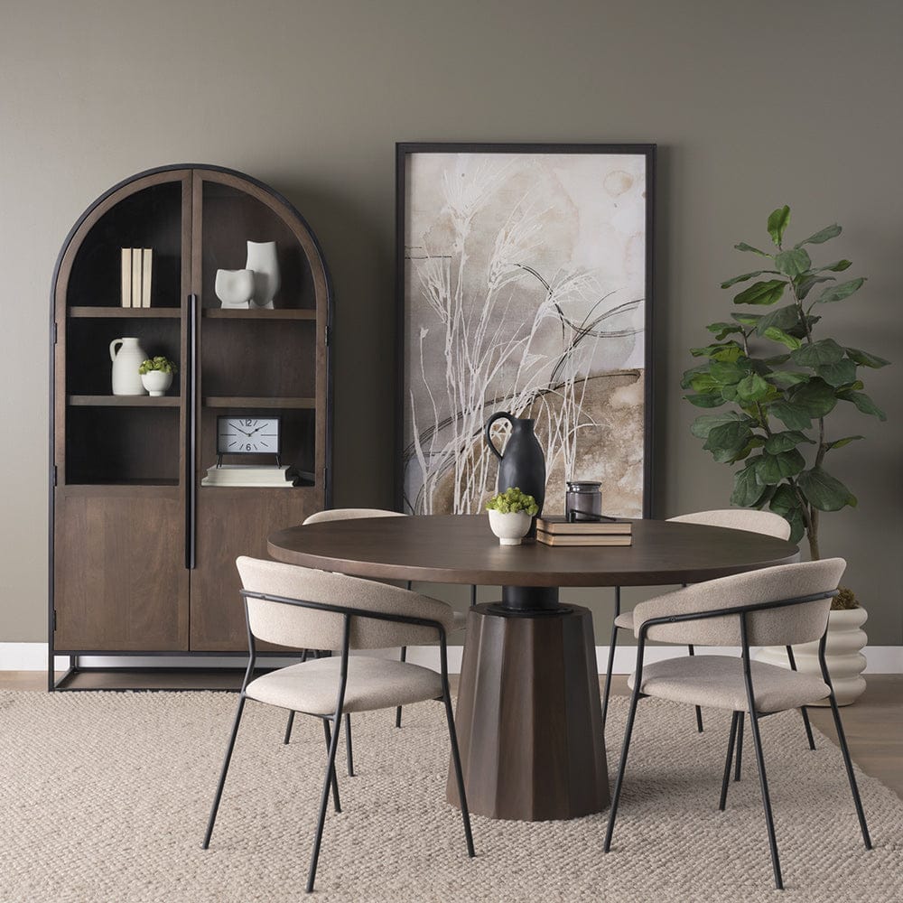 Mercana - Swanson 60" Dark Brown Wood Round Pedestal Dining Table - 70830-AB view 11