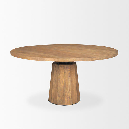Mercana - Swanson 60" Light Brown Wood Round Pedestal Dining Table - 70865-AB view 2