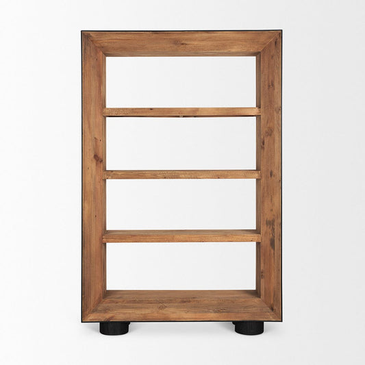Mercana - Tabor Natural Wood w/ Black Oak Frame Bookcase - 70895 view 2