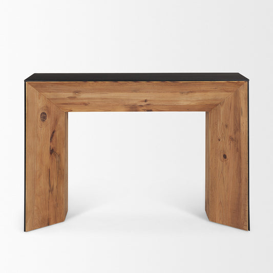 Mercana - Tabor Natural Wood w/ Black Oak Waterfall Console Table - 70893 view 2