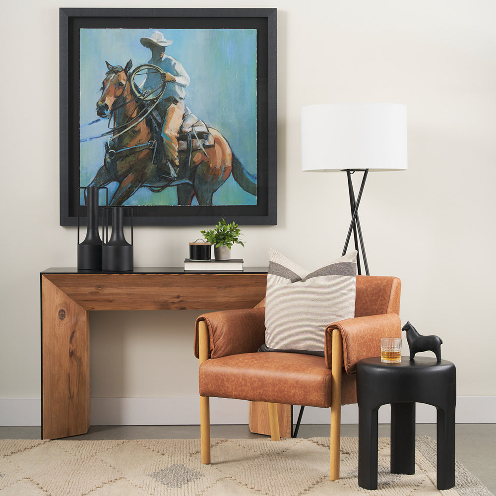 Mercana - Tabor Natural Wood w/ Black Oak Waterfall Console Table - 70893 view 11
