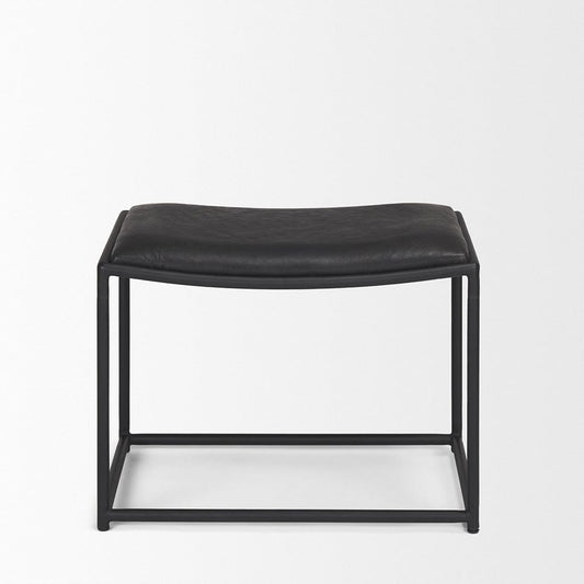 Mercana - Taniel Black Leather w/ Black Metal Stool - 70823 view 2