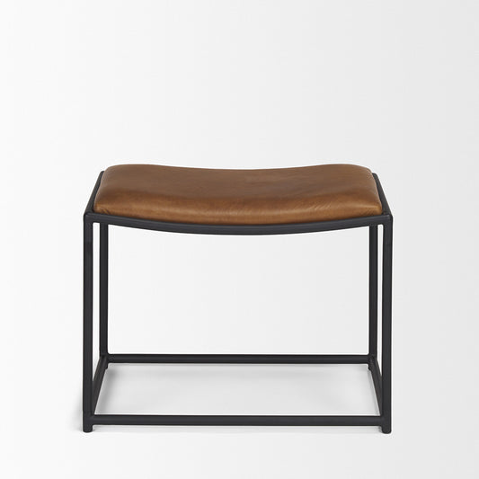 Mercana - Taniel Brown Leather w/ Black Metal Stool - 70819 view 2