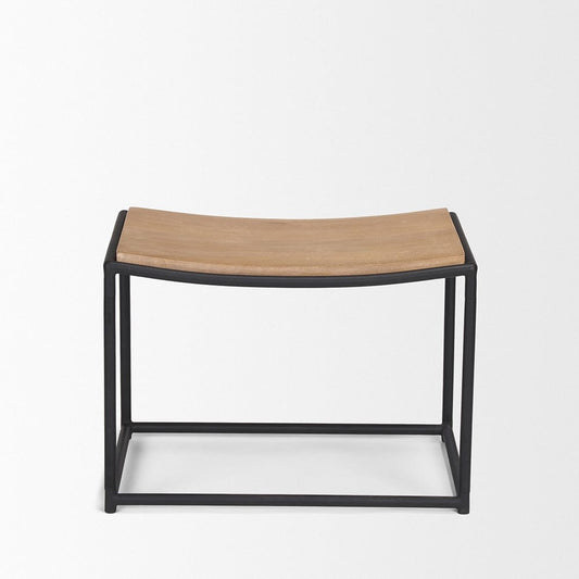 Mercana - Taniel Light Brown Wood w/ Black Metal Stool - 70817 view 2