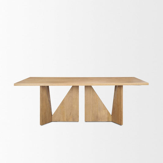 Mercana - Tarro 84" Rectangular Light Brown Wood w/ Geometrical Base Dining Table - 70839 view 2