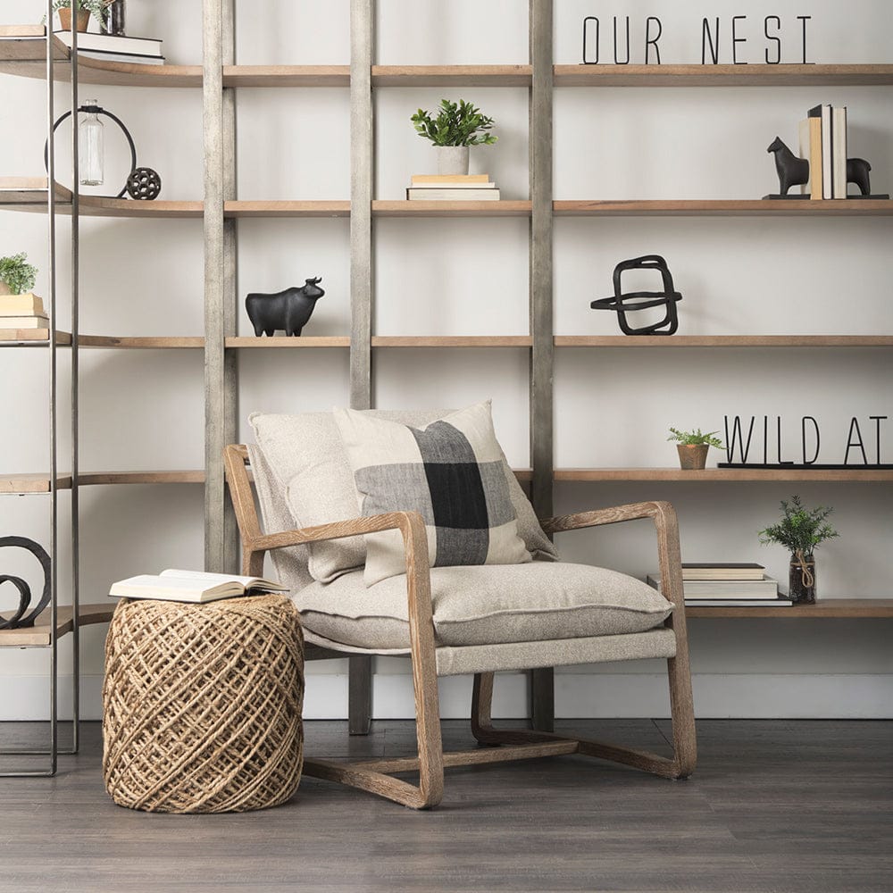 Mercana - Taunton 80L x 10.5W x 90H Medium Brown Wood W/ Antique Nickel Metal Frame 6 Tier Shelving Unit - 69231-AB view 13