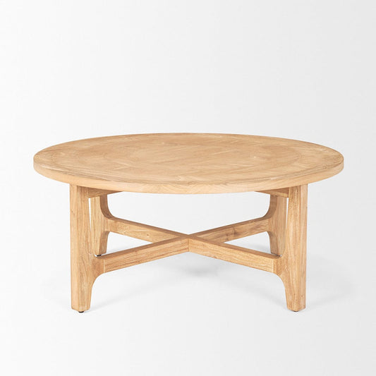 Mercana - Taylin Light Brown Wood Round Coffee Table - 70861 view 2