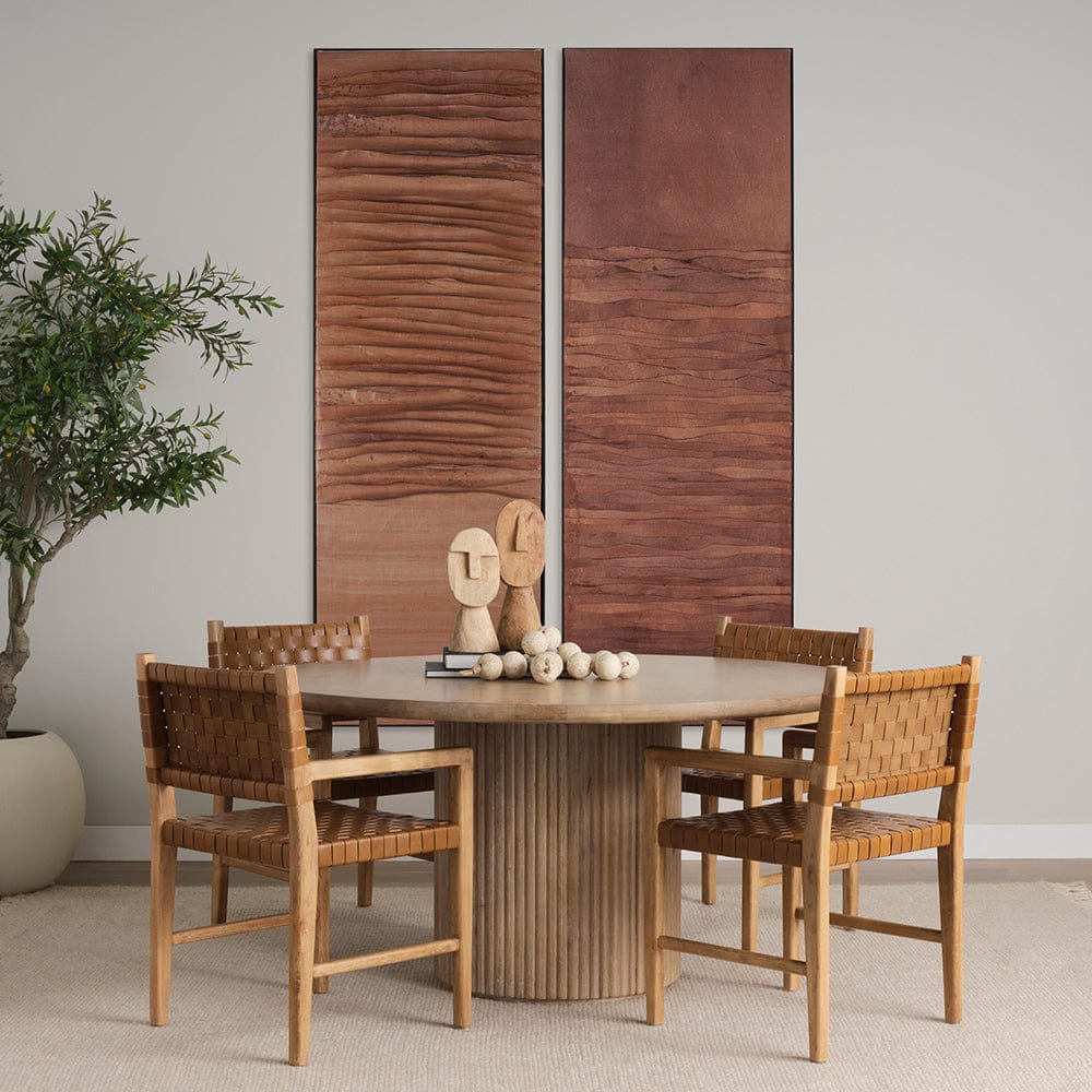 Mercana - Terra 60L x 60W x 30H Light Brown Wood Round Fluted Dining Table - 69874-AB view 10