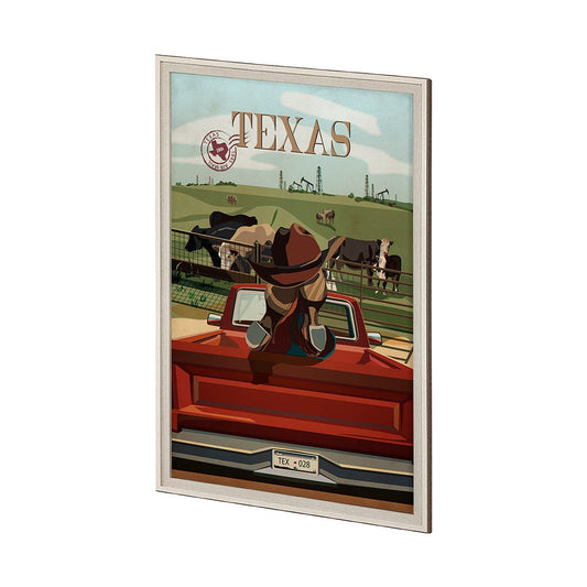 Mercana - Texas Go USA XL by Mercana Studio a Hand Embellished Decograph Framed Art Print under Glass - 13729 view 2
