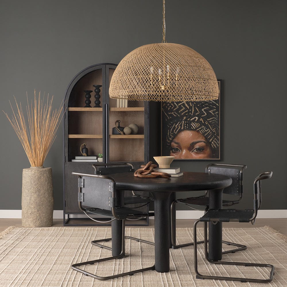 Mercana - Thad 4-Light Natural Woven Rattan Dome Chandelier - 70916 view 9