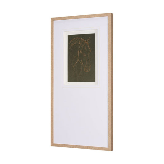 Mercana - Thoroughbred III Olive by Mercana Studio Hand Embellished Framed Art Print Matted under Glass - 15194 view 2
