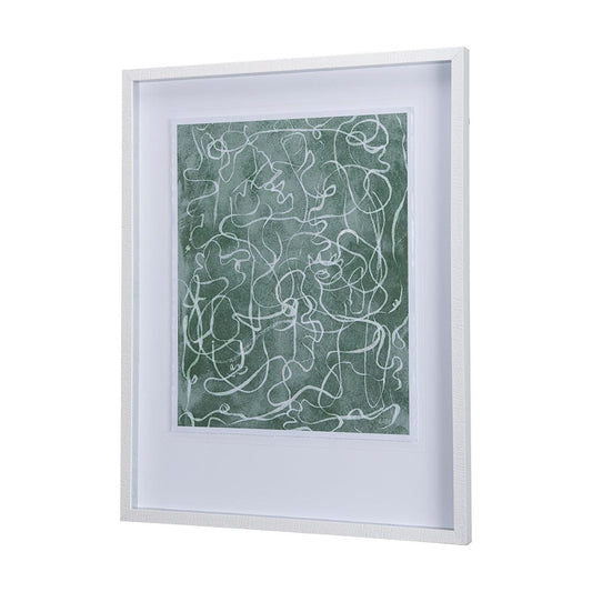 Mercana - Thread Green III by Mercana Studio a Hand Embellished Textured Framed Art Print Matted under Glass - 14423 view 2