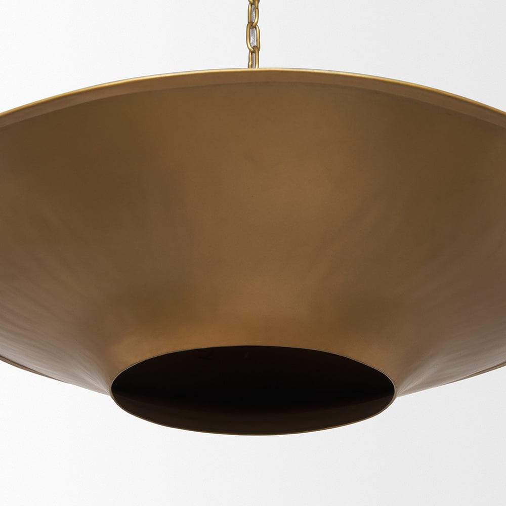Mercana - Titus 1-Light Brass Finished Metal Disc Pendant - 70913 view 7