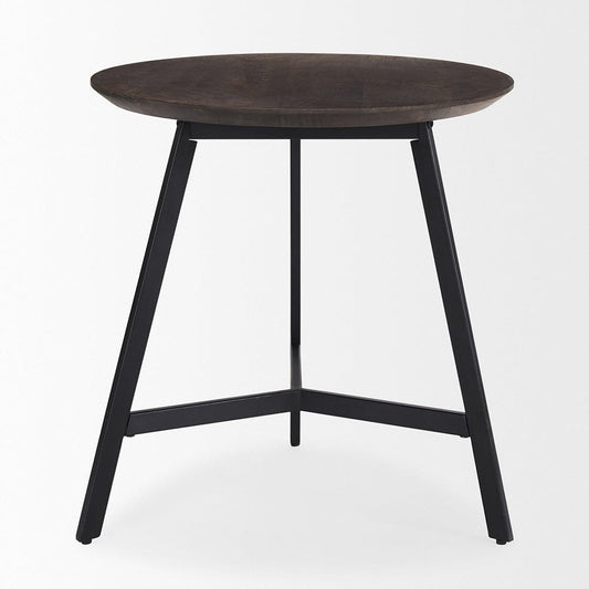Mercana - Todd Dark Brown Wood W/ Metal Legs Side Table - 70107_CLOSEOUT view 2