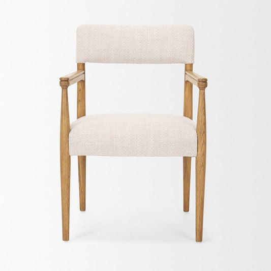 Mercana - Toni Light Brown Nettlewood w/Cream Heathered Performance Fabric Dining Chair - 70931 view 2