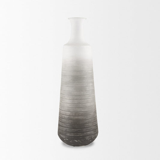 Mercana - Toru Tall White w/ Grey Ombre Metal Vase - 70958 view 2
