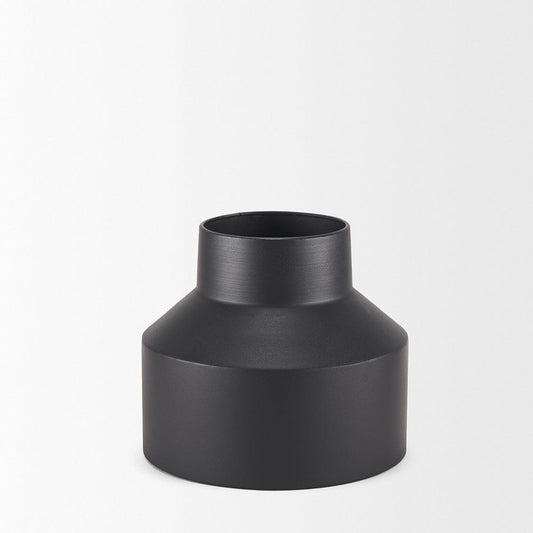 Mercana - Tosca Medium Matte Black Metal Vase - 70946 view 2