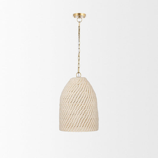 Mercana - Tosha 1-Light Cotton Rope Bell Pendant - 70918 view 2