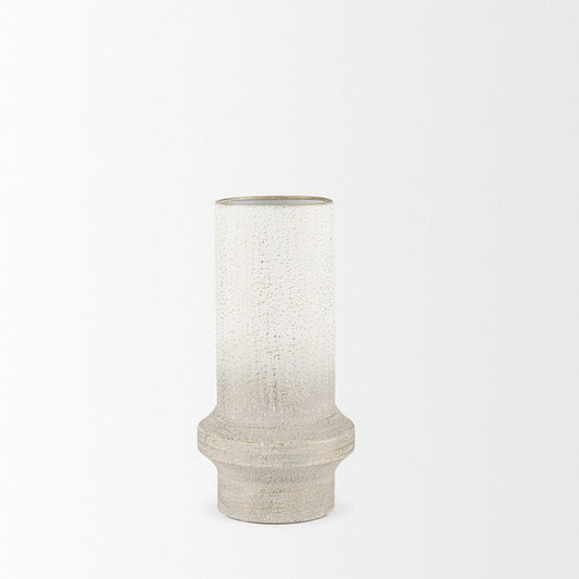 Mercana - Tovah Small Textured White w/ Gold Metal Vase - 70950 view 2
